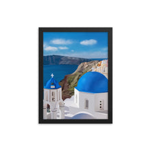 Load image into Gallery viewer, Santorini Blue Domes Framed Art Print