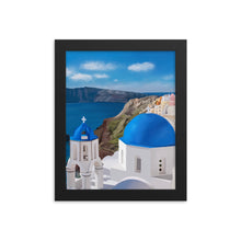 Load image into Gallery viewer, Santorini Blue Domes Framed Art Print