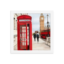 Load image into Gallery viewer, London Telephone Booth and Big Ben Framed Art Print