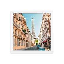 Load image into Gallery viewer, Paris Eiffel Tower Street Framed Art Print