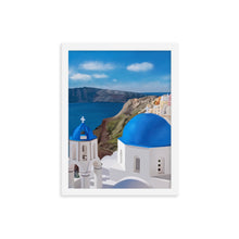 Load image into Gallery viewer, Santorini Blue Domes Framed Art Print
