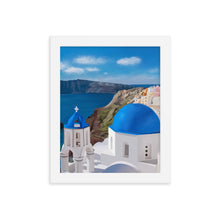 Load image into Gallery viewer, Santorini Blue Domes Framed Art Print