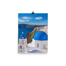 Load image into Gallery viewer, Santorini Blue Domes Art Print