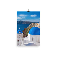 Load image into Gallery viewer, Santorini Blue Domes Art Print
