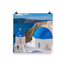 Load image into Gallery viewer, Santorini Blue Domes Art Print