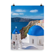 Load image into Gallery viewer, Santorini Blue Domes Art Print