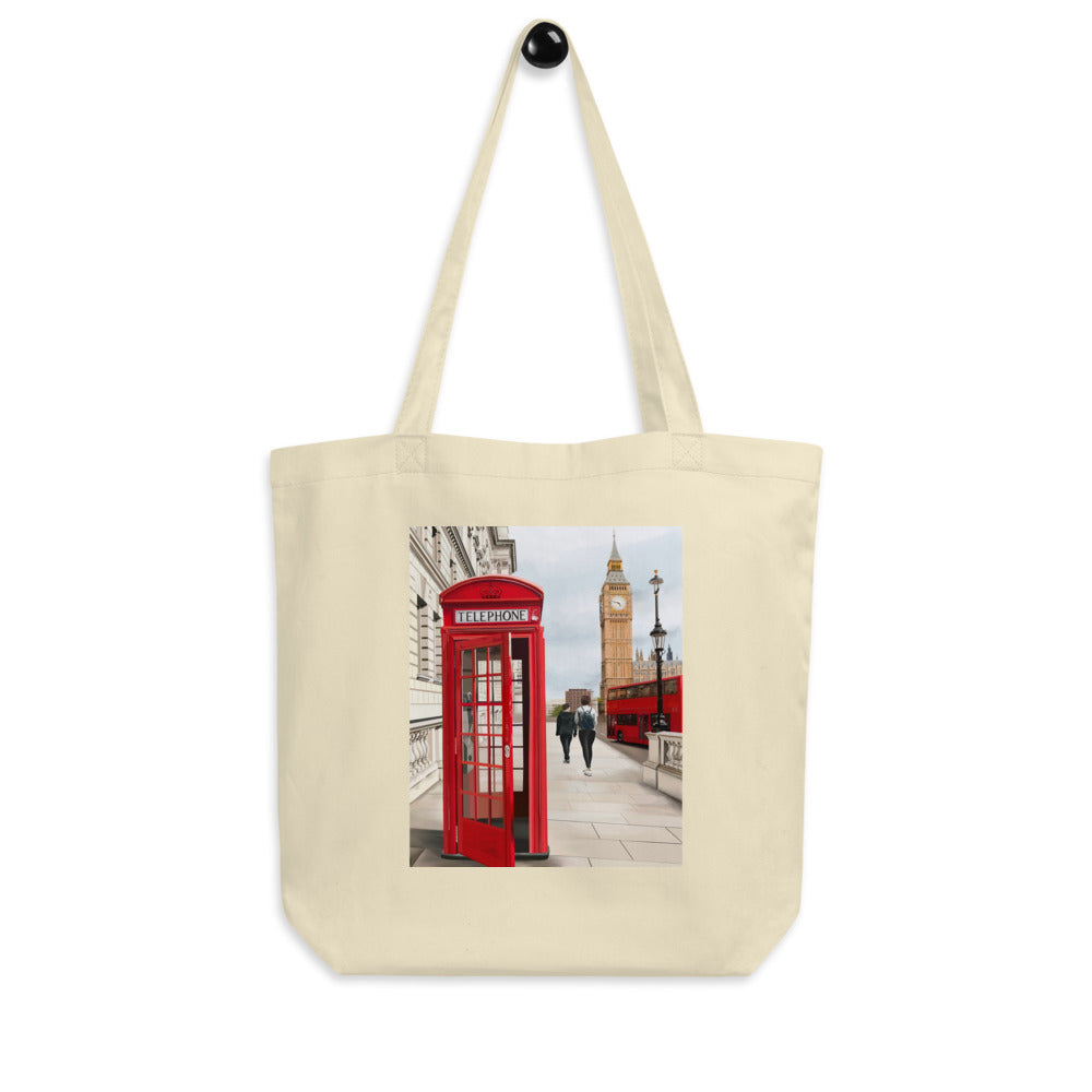 London Telephone Booth and Big Ben Tote Bag