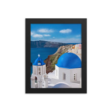 Load image into Gallery viewer, Santorini Blue Domes Framed Art Print
