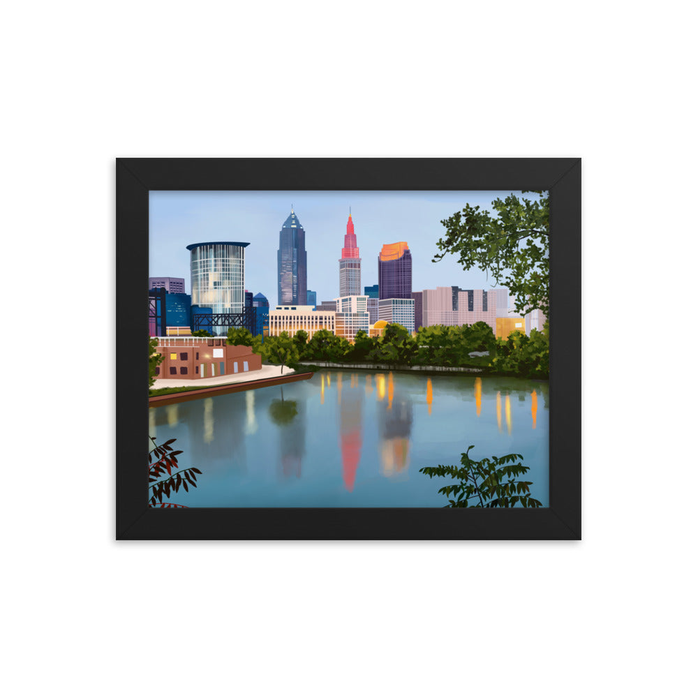 Cleveland Skyline Framed Art Print