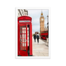 Load image into Gallery viewer, London Telephone Booth and Big Ben Framed Art Print
